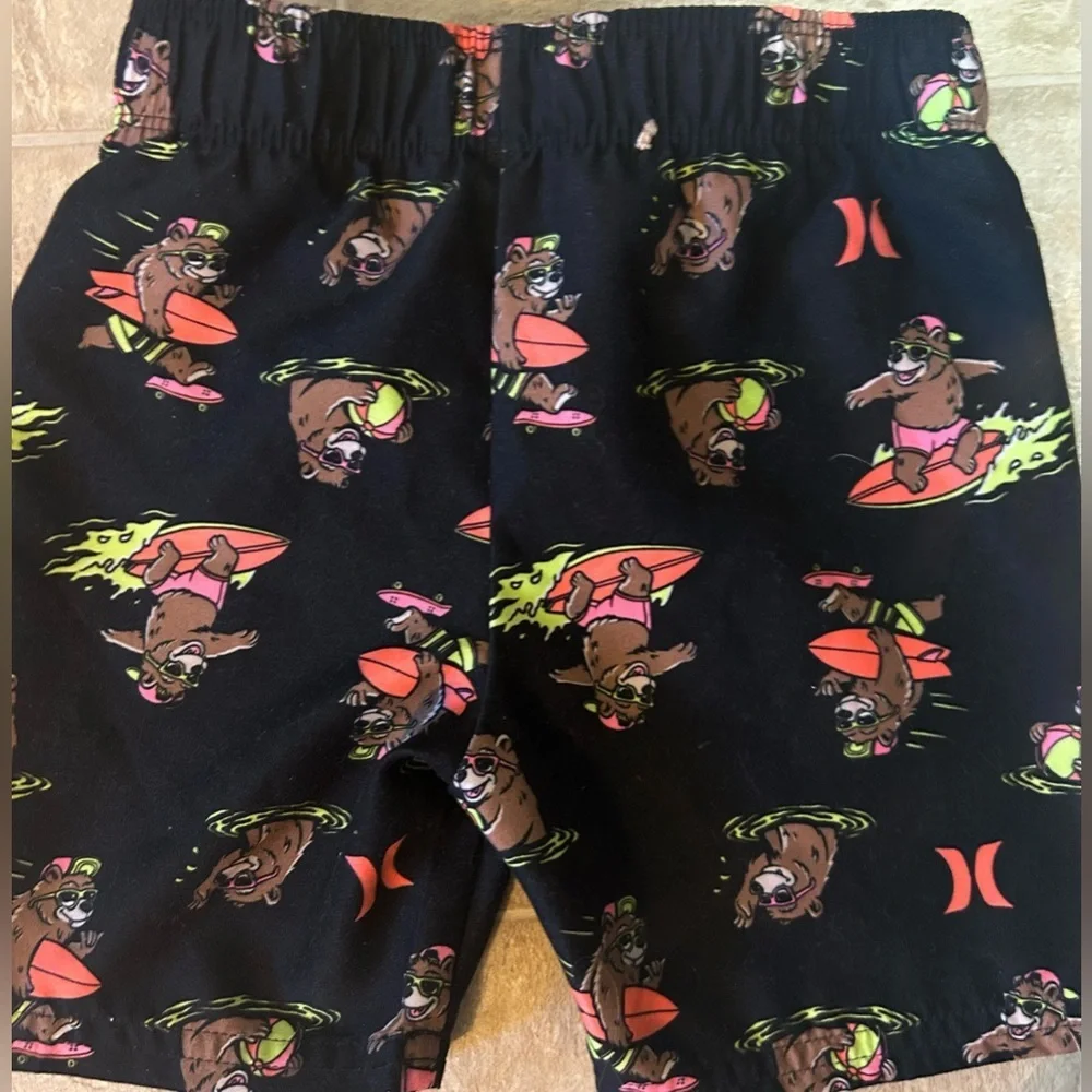 Hurley Boys Swim Trunks 3T Graphic Bathing Suit Toddler Shorts Boys Beachwear